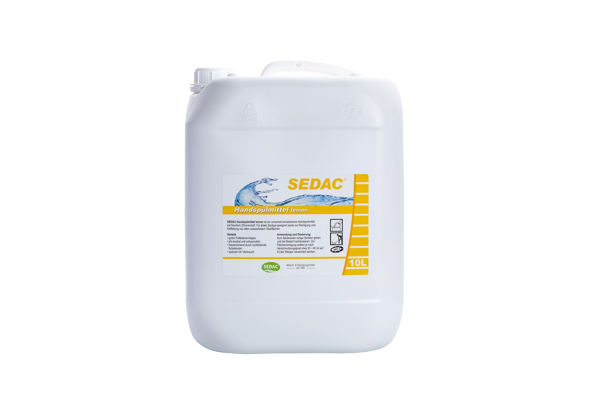 SEDAC Handspülmittel lemon, universelles Handspülmittel, Reinigung und Entfettung, 10L